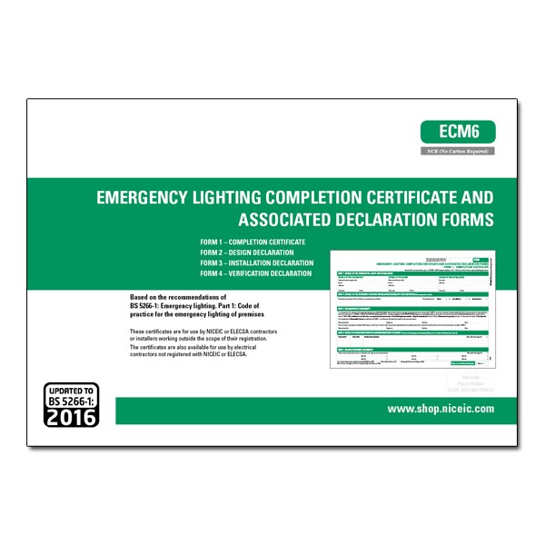 niceic emergency lighting certificate example